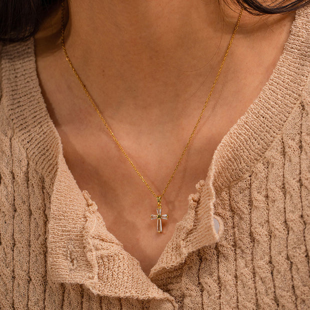 CZ Cross Necklace