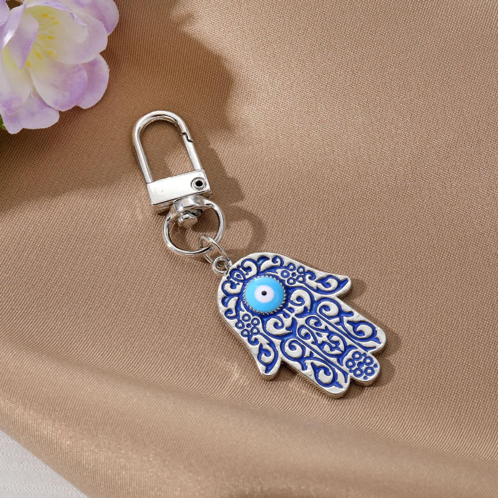 Hamsa Keychain | Evil Eye Pattern | Vintage Charm