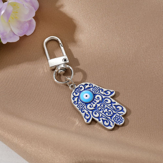 Hamsa Keychain | Evil Eye Pattern | Vintage Charm