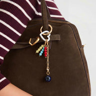 Copper DIY Simple Colored Beads Keychain Bag Charm JX26032011GK