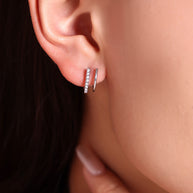 Two Row C Stud Earring JMF1620