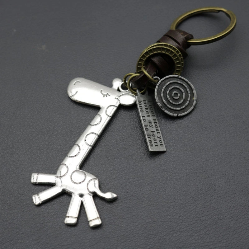 Custom Deer Key Fob | Braided Leather Vintage Keychain