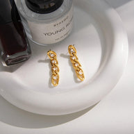 Zircon Fringe Hoops | Drop Earrings | Stainless Steel Luxury