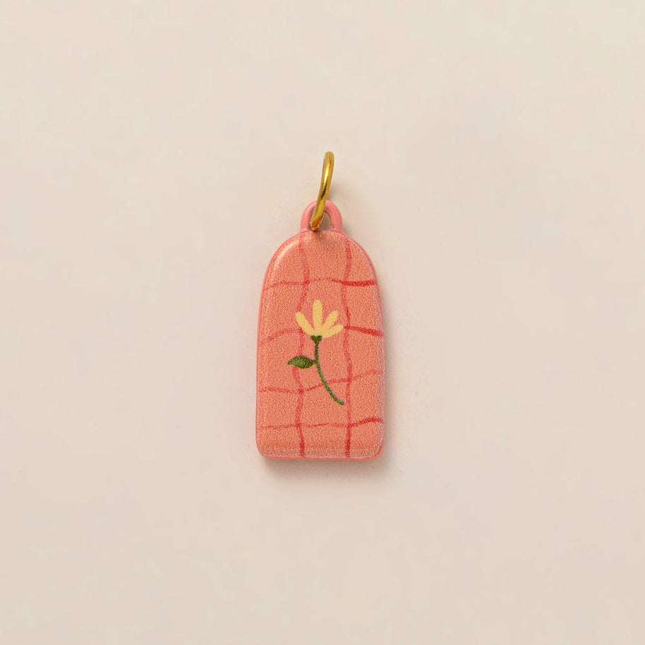 European Cartoon Sea Grass Enamel Pendant 18K Gold Plated