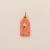 European Cartoon Sea Grass Enamel Pendant 18K Gold Plated