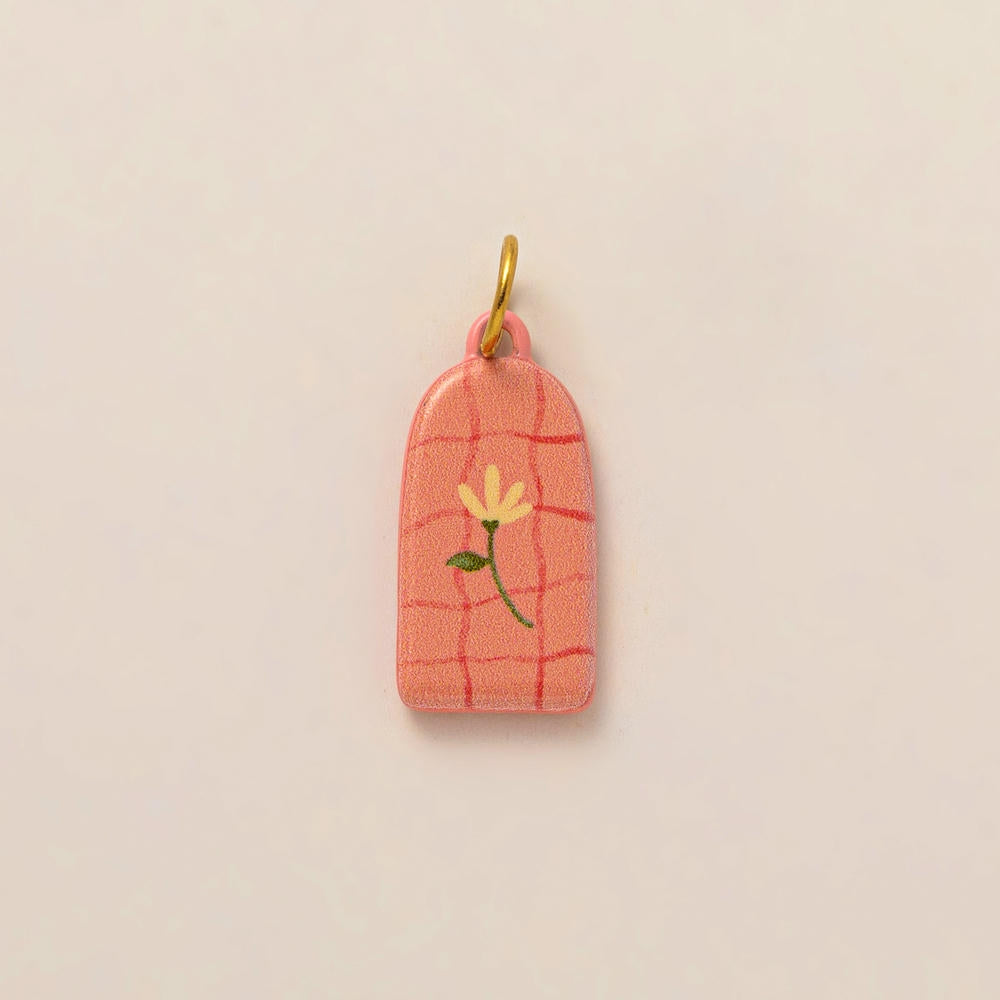 European Cartoon Sea Grass Enamel Pendant 18K Gold Plated