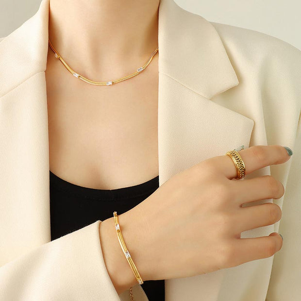 CZ Snake Chain Bracelet