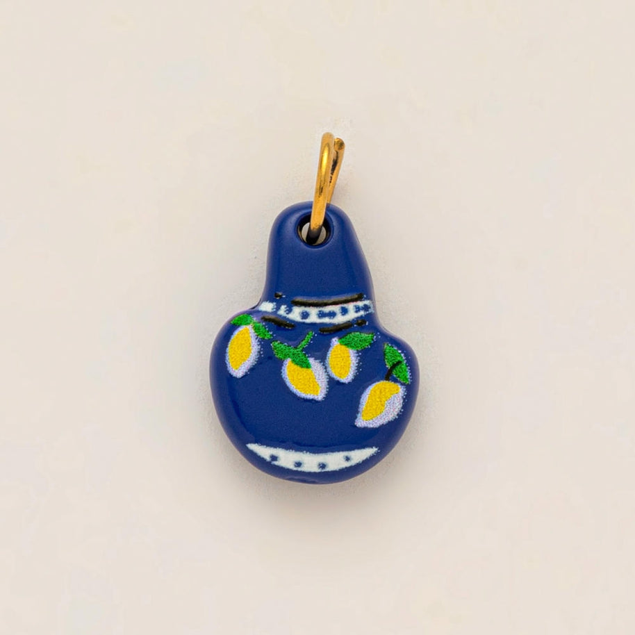 DIY Heart Lemon Pendant Colorful Enamel Steel 18K Gold