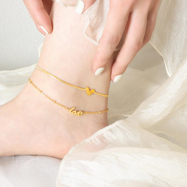 Love And Heart Two Layer Bracelet