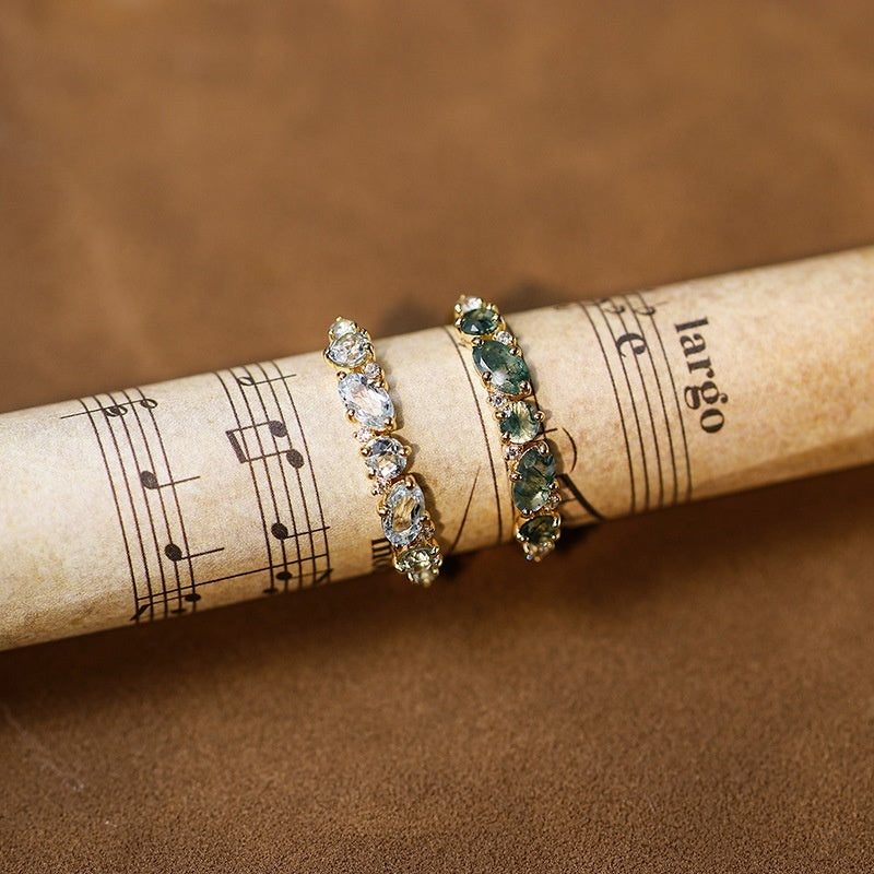 Row Moss Agate Ring GS2721