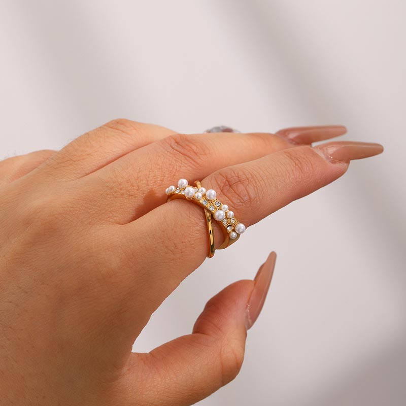 Pearl Cross Ring