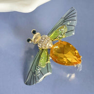 Crystal Bee Brooch | Vintage Insect Pin | Women's Jacket