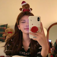 Plush Snowman Headband | Gingerbread Christmas Hair Clip