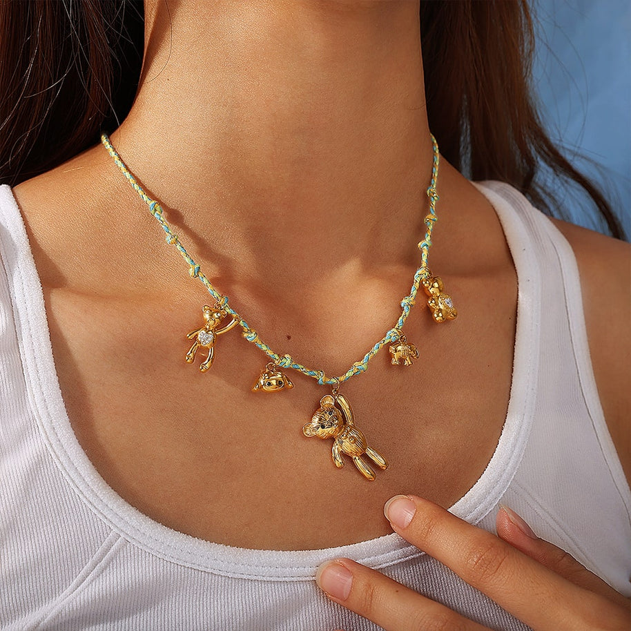 Cute Animal Charm Set Steel 18K Gold Plated DIY Versatile