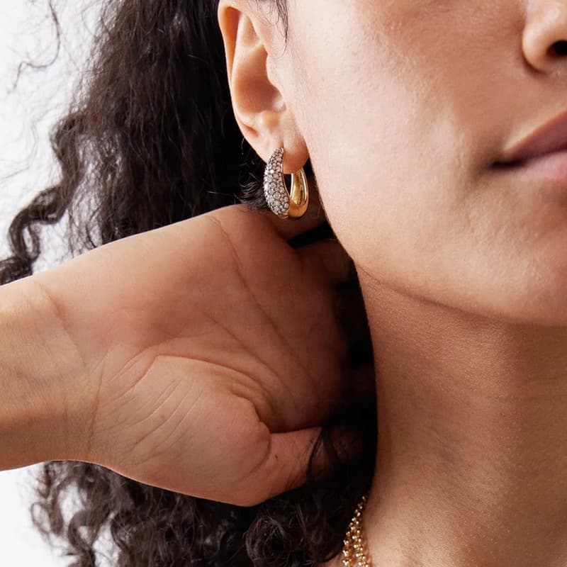 Pave U Hoop Earring JAN6187