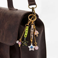 Dopamine Beaded Bag Charms Colorful Resin Enamel Pendant