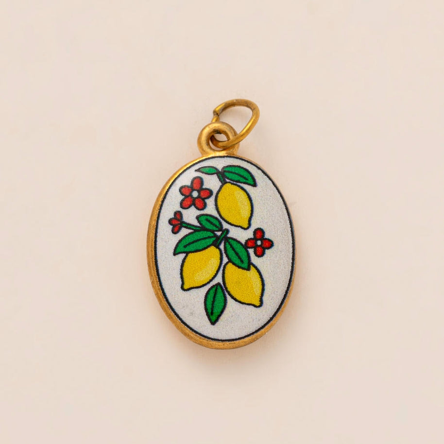 Oval Enamel Flower House Pendant DIY Charm Jewelry JX253203GK