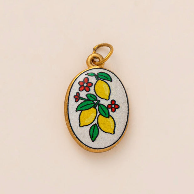 Oval Enamel Flower House Pendant DIY Charm Jewelry JX253203GK