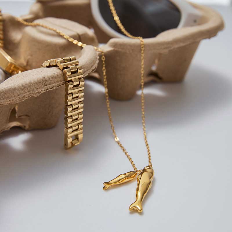 Two Fish Pendant Necklace