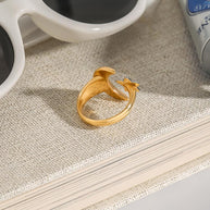 Moon And Star Open Ring