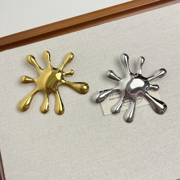 Firework Brooch | Polished Metal Statement Pin for Blazers