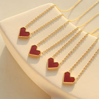 Red Heart Chain Necklace
