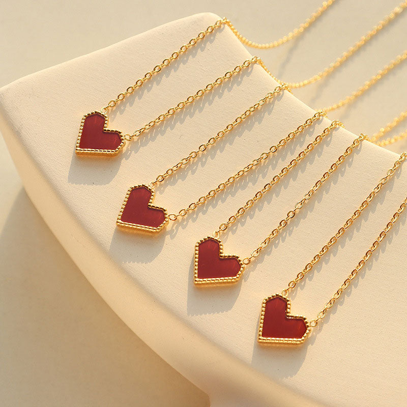 Red Heart Chain Necklace