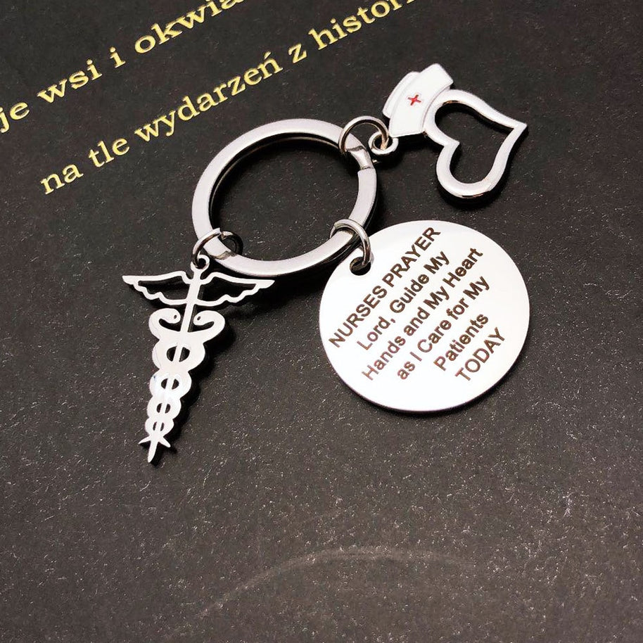 Nurse Keychain | Stainle Steel Round | Doctor Gift