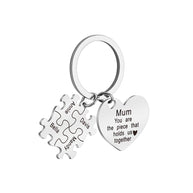 Heart Puzzle Keychain | Engrave Steel | Mother's Day