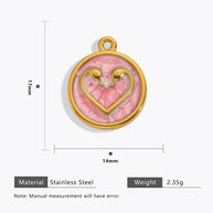 DIY Heart Bug Sun Charm Steel 18K Gold Plated JXCY1631-2406
