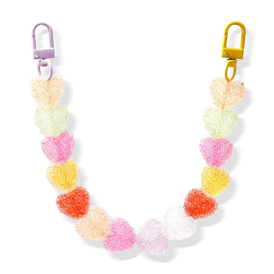 Cute Candy-Colored Resin Sugar-Coated Heart Bag Chain Pendant