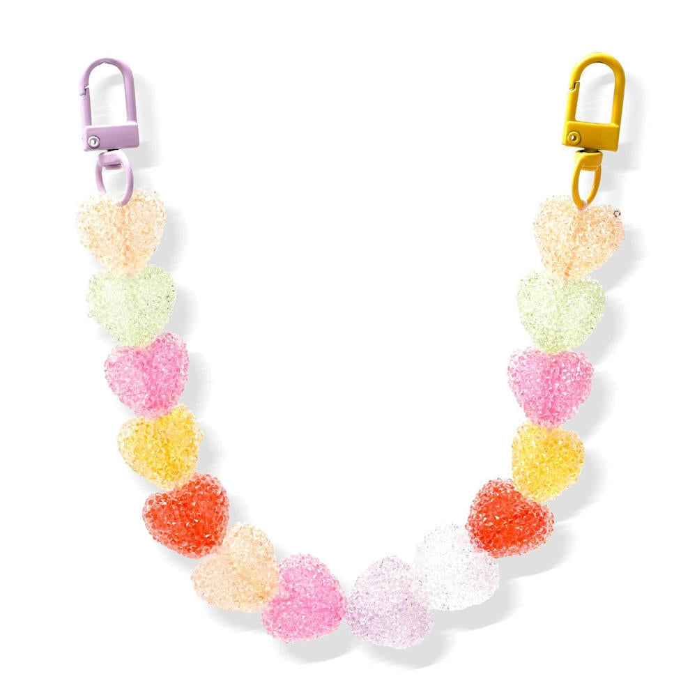 Cute Candy-Colored Resin Sugar-Coated Heart Bag Chain Pendant