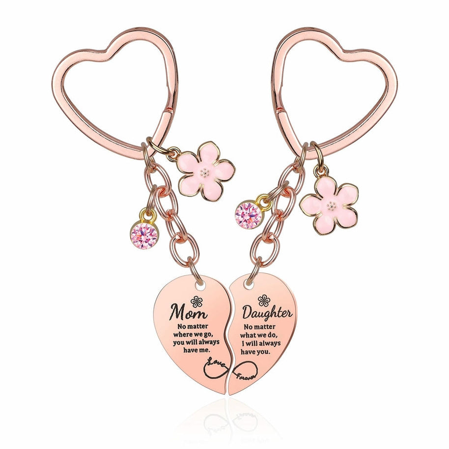 Flower Puzzle Keychain | Heart Set | Engrave Steel Gift