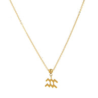 12 Zodiac Sign Charm Pendant Steel 18K Gold Tarnish Resistant