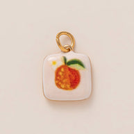 Colorful Pumpkin Bird Enamel Pendant 18K Gold Plated Women