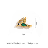 Cat Eye Gemstone Pendant Turtle Crab Steel 18K Gold DIY