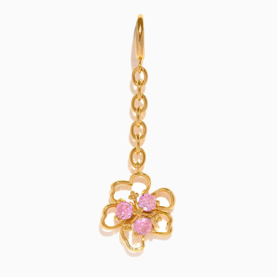 Stainless Steel Cherry Blossom flower Bag Charm Accessories