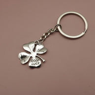 Four Leaf Clover Keychain | Minimalist Lucky Metal Charm