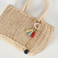 Copper DIY Simple Colored Beads Keychain Bag Charm JX26032011GK