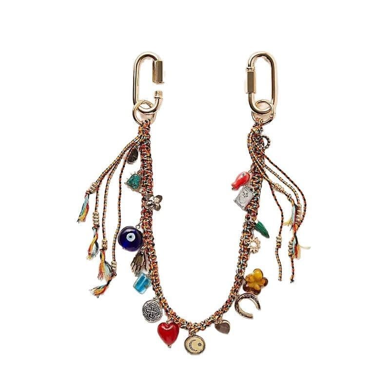 Trendy Evil Eye Braided Rope Bagpack Charm JJL3541