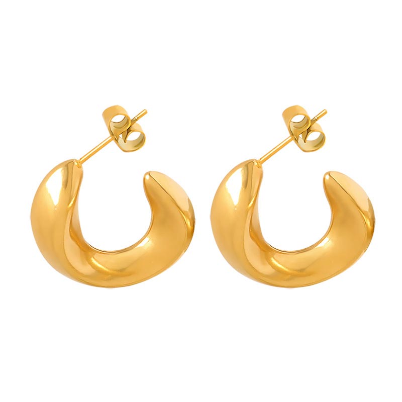 Irregular Bold C Hoop Earring