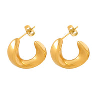Irregular Bold C Hoop Earring