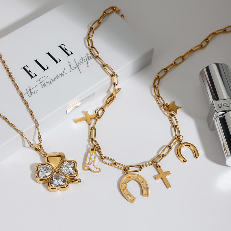 Multiple Charm Necklace Chain