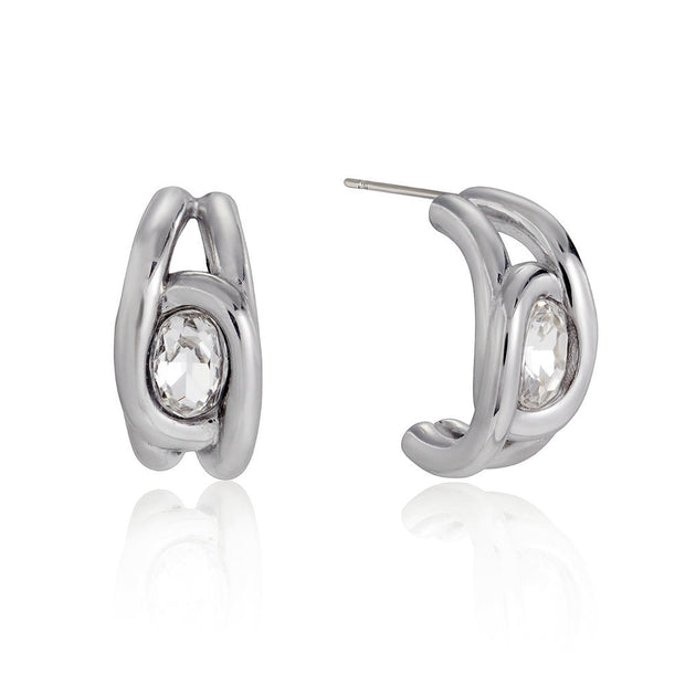 Zircon Earrings | Clip-On Stainless Steel | Luxury Women's