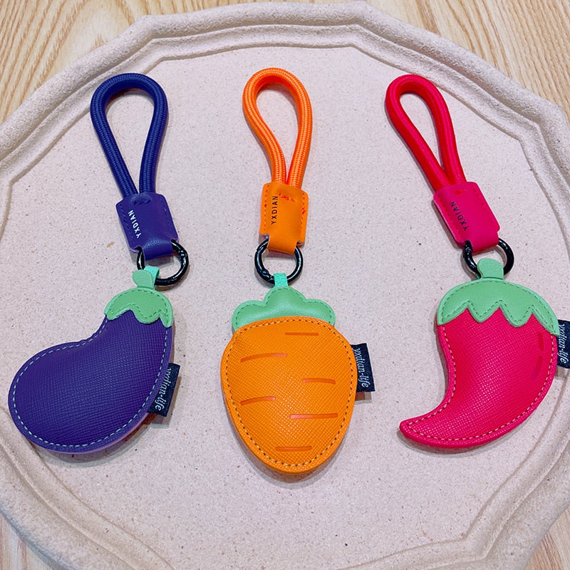 Carrot Keychain | Leather Vegetable Charm | Cute Gift