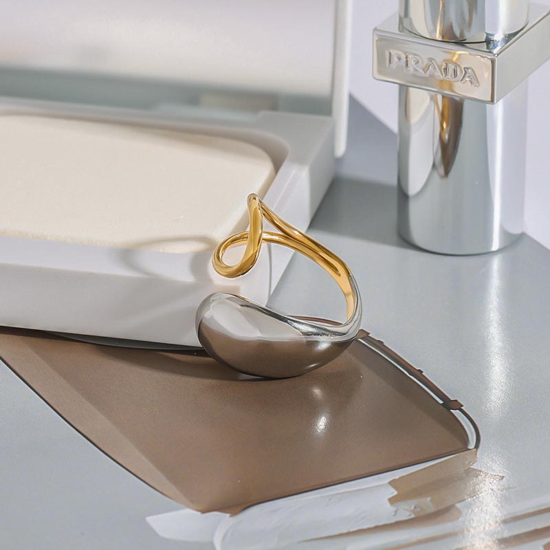 Geometric Teardrop Ring