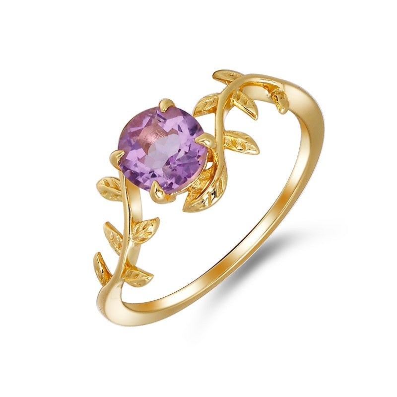 Amethyst Leaf Ring GS2503