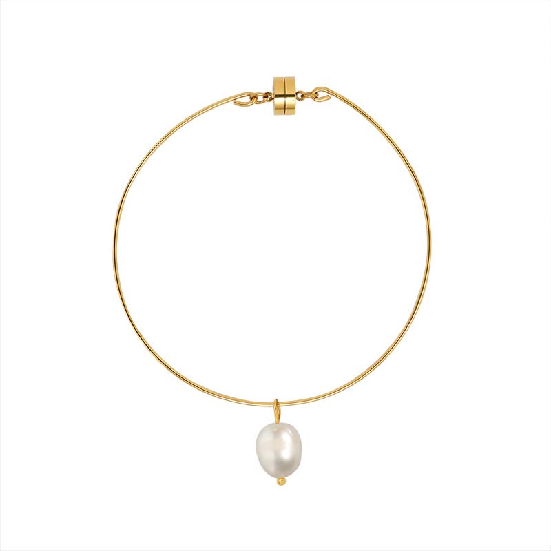 Pearl Charm Bangle Bracelet
