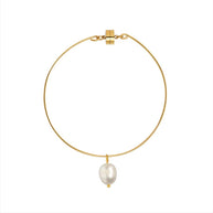 Pearl Charm Bangle Bracelet