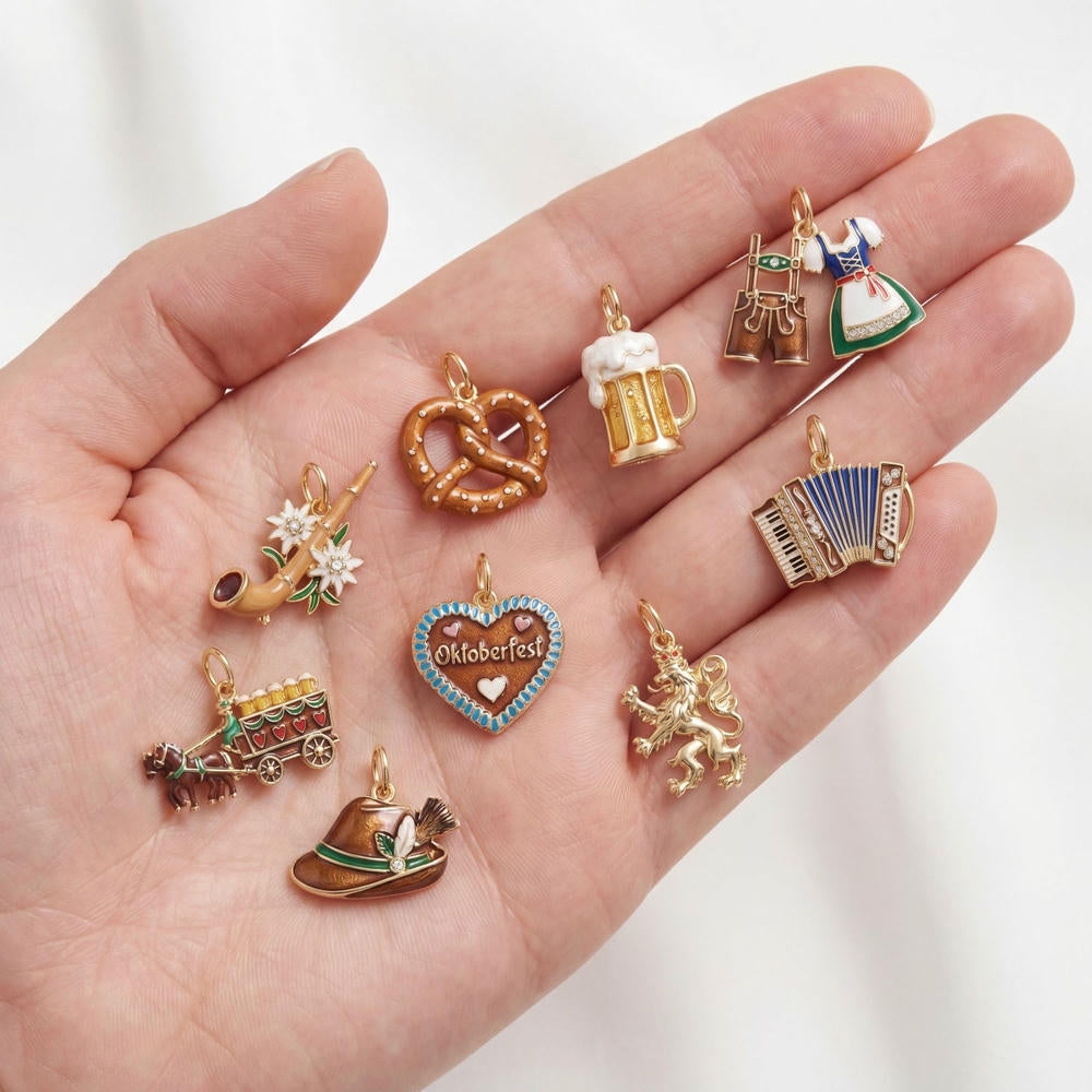 Oktoberfest Themed Enamel Charm DIY Jewelry Pendant JX261712KI